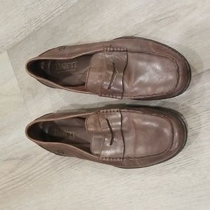 Men's Born Penny Loafers Brown Casual Leather Expresso Moccasins Slip Ons